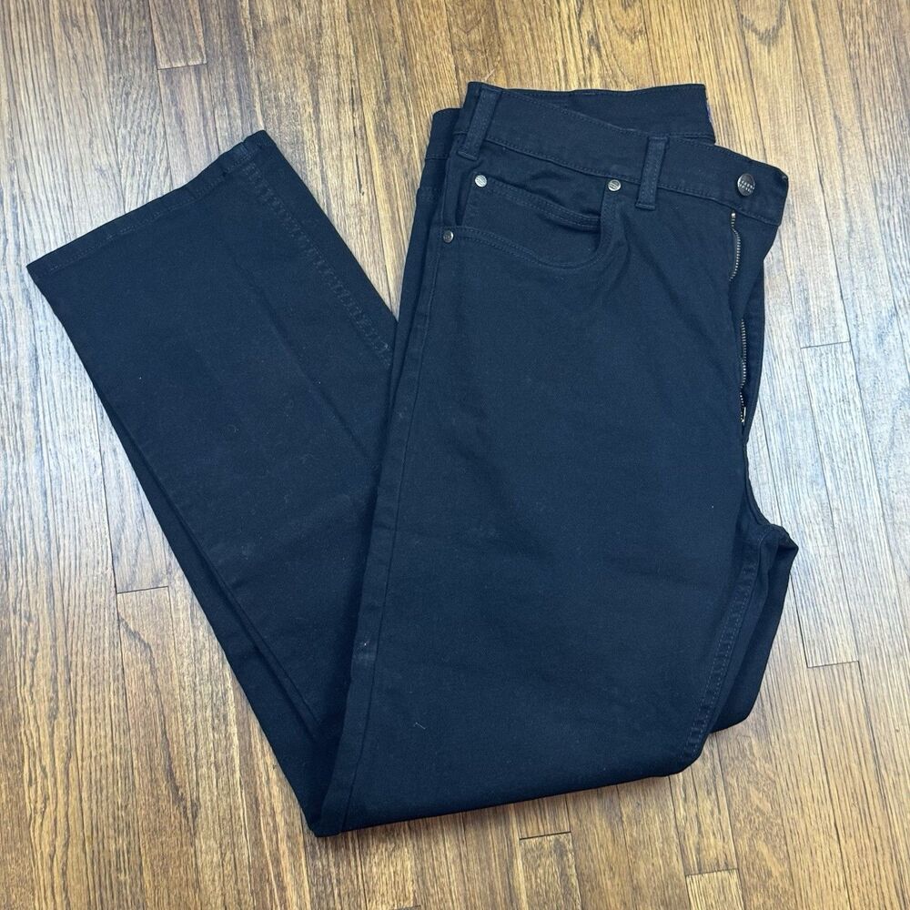 Grand River Men’s Black Denim Stretch Jeans Regular Fit Straight Leg 5-Pocket 36